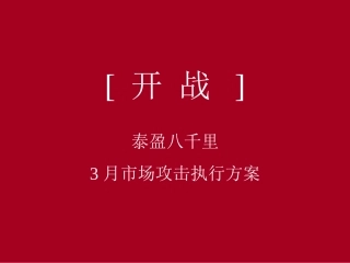 房地产广告-泰盈八千里3月开战3月市场攻击执行方案
