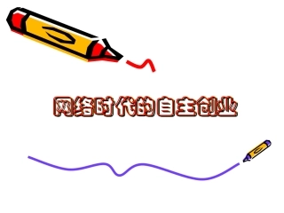 网络时代的自主创业课件
