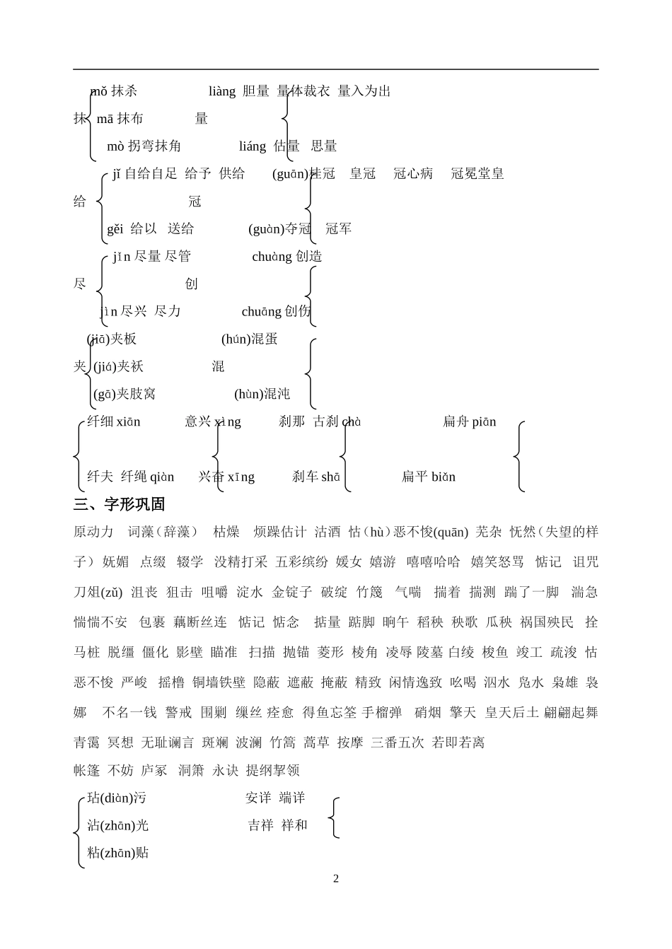 高一第一册现代文字词总复习_第2页