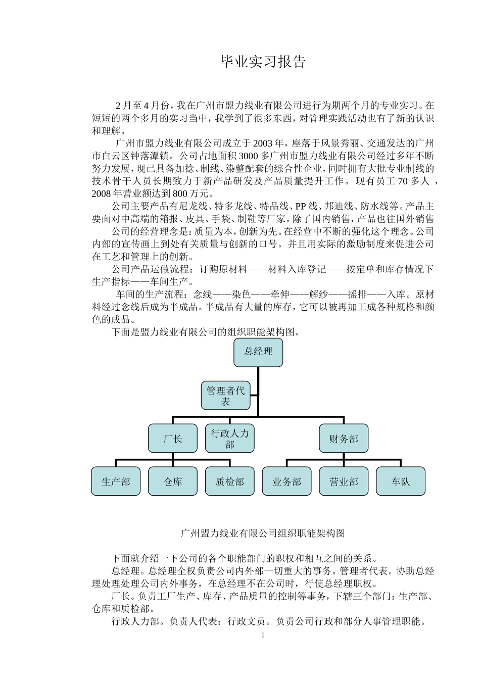 盟力线业公司毕业实习报告_第1页