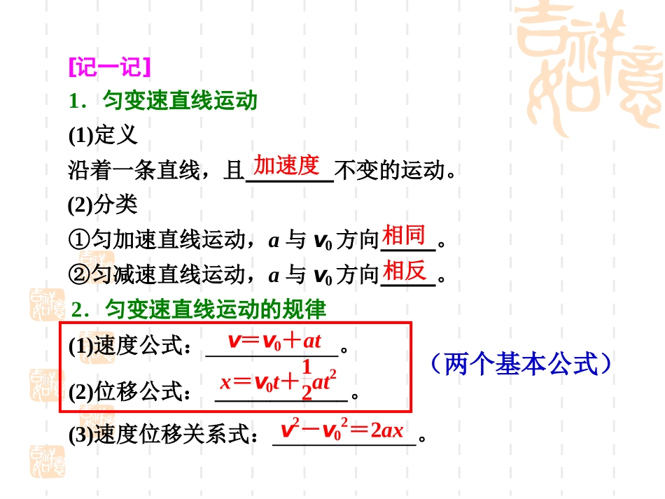 【蒋建国】高三一轮复习第2节匀变速直线运动的规律jjg【上课用】_第2页