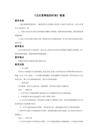 《4-当灾害来临的时候》教案2