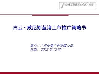 佳美-白云威尼斯蓝湾上市推广策略书