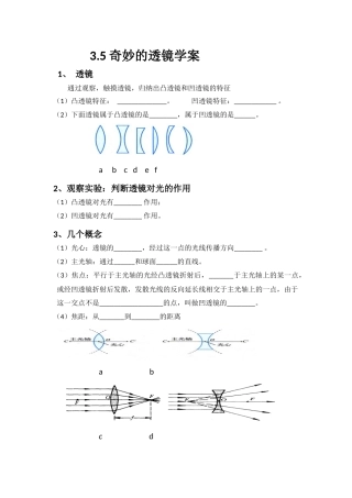 3.5奇妙的透镜导学案修改稿