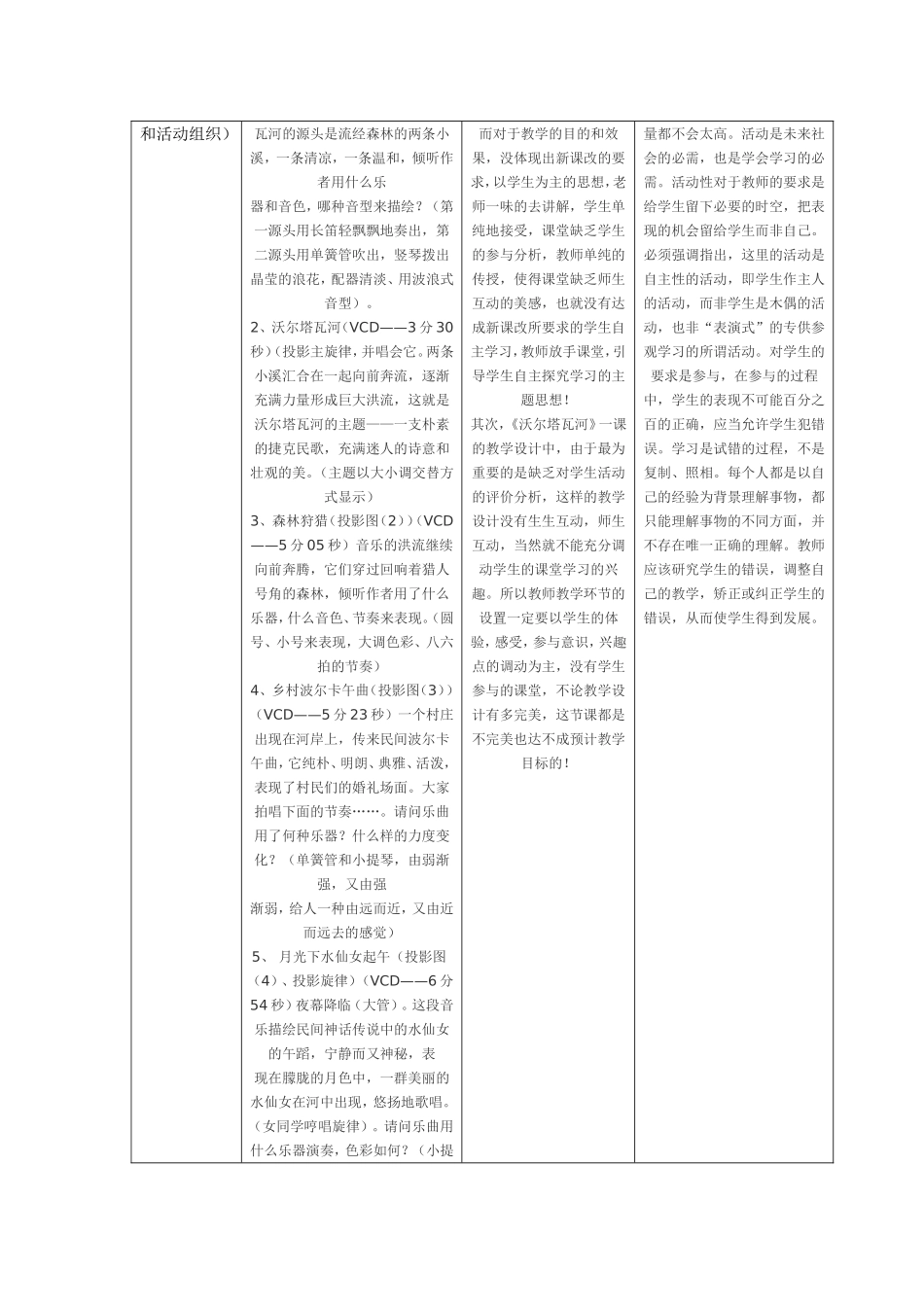 《沃尔塔瓦河》课堂观察记录与分析_第3页