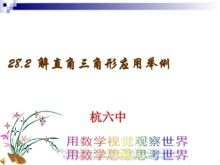九年级下册第29章解直角三角形的应用举例