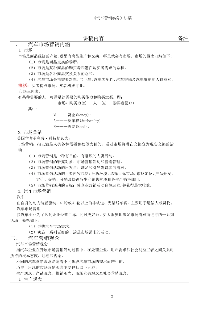 汽车营销实务教案_第2页