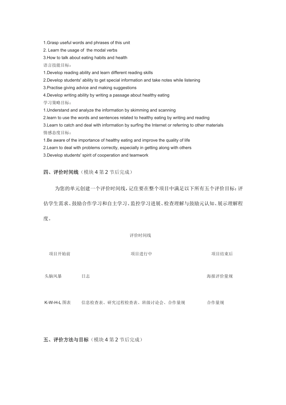 2013年远程培训intel未来教育项目英语模块五作业Healthy-eating_第3页