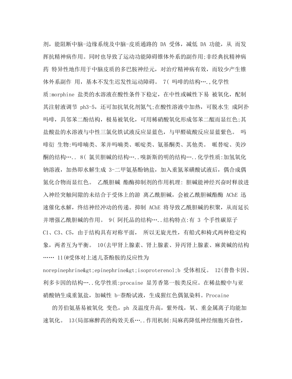 药物化学重点_第2页
