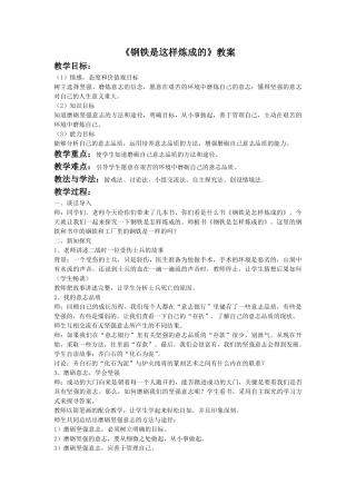 《钢铁是这样炼成的》教案3