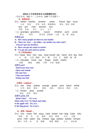 2012小升初英语单词-必须掌握的词汇