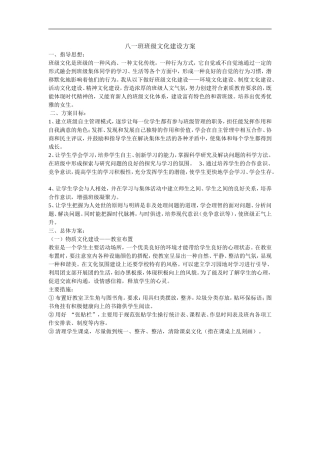 八一班班级文化建设方案