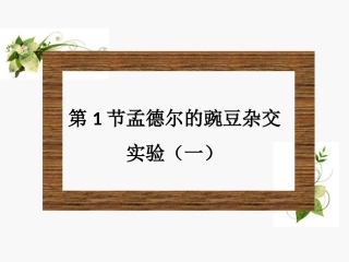 第一章第1节孟德尔的豌豆杂交实验(一)