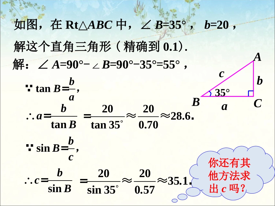 拓展例题2-解直角三角形_第1页