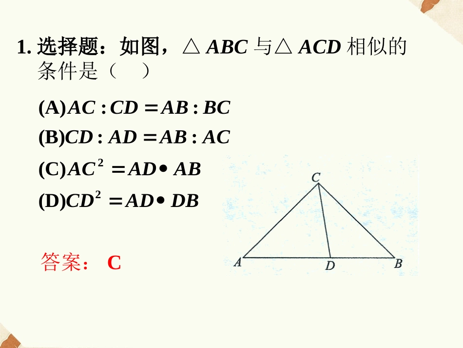 练习3-怎样判定三角形相似_第1页