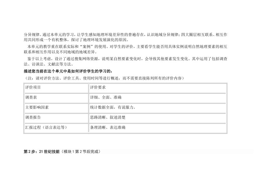 2013年远程培训intel未来教育项目地理模块一作业地理环境的地域差异_第2页