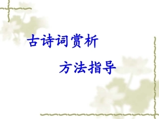 诗词复习指导