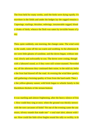 高一语文-《鸟啼》中英文对照版