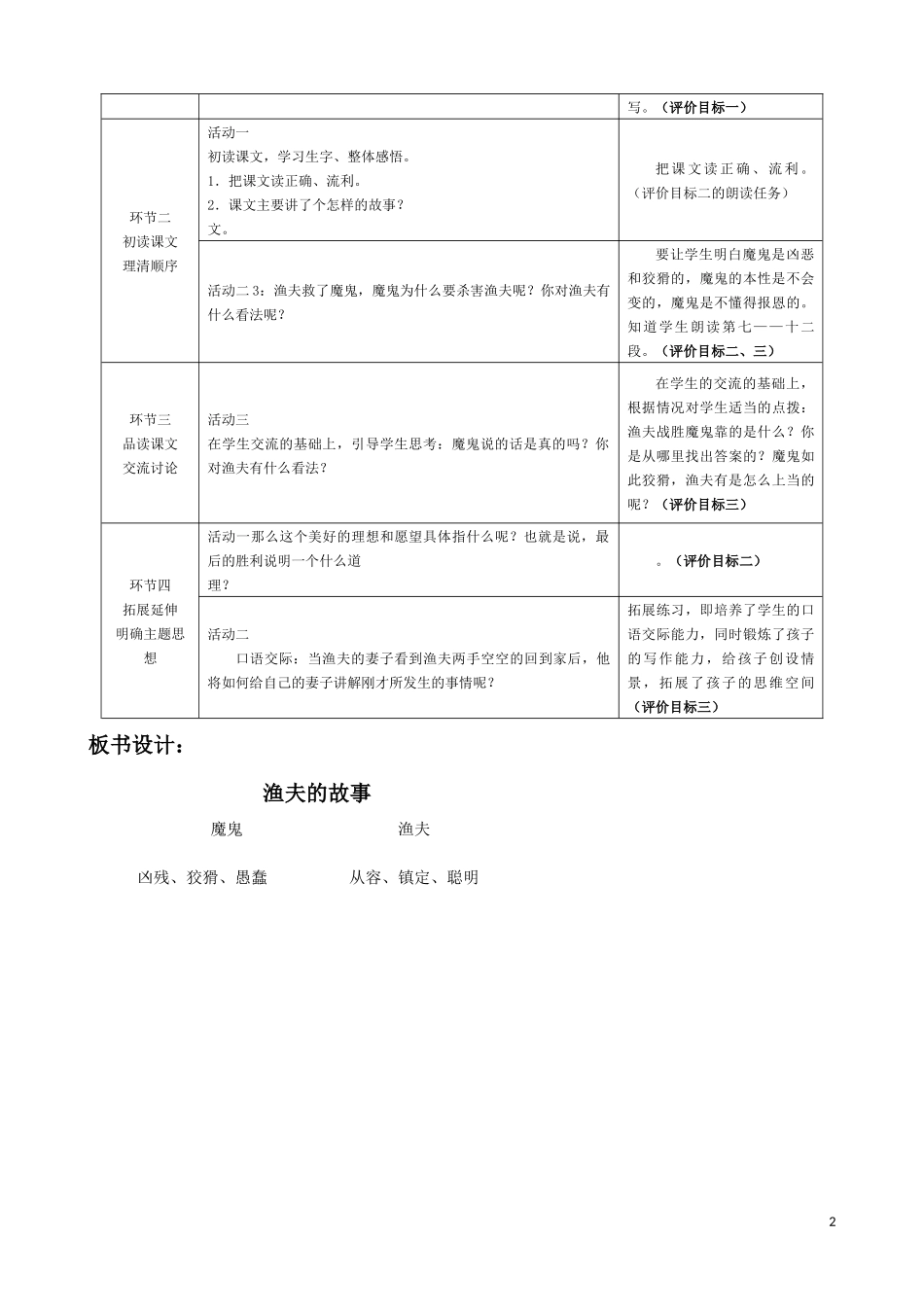 《渔夫的故事》教学设计_第2页