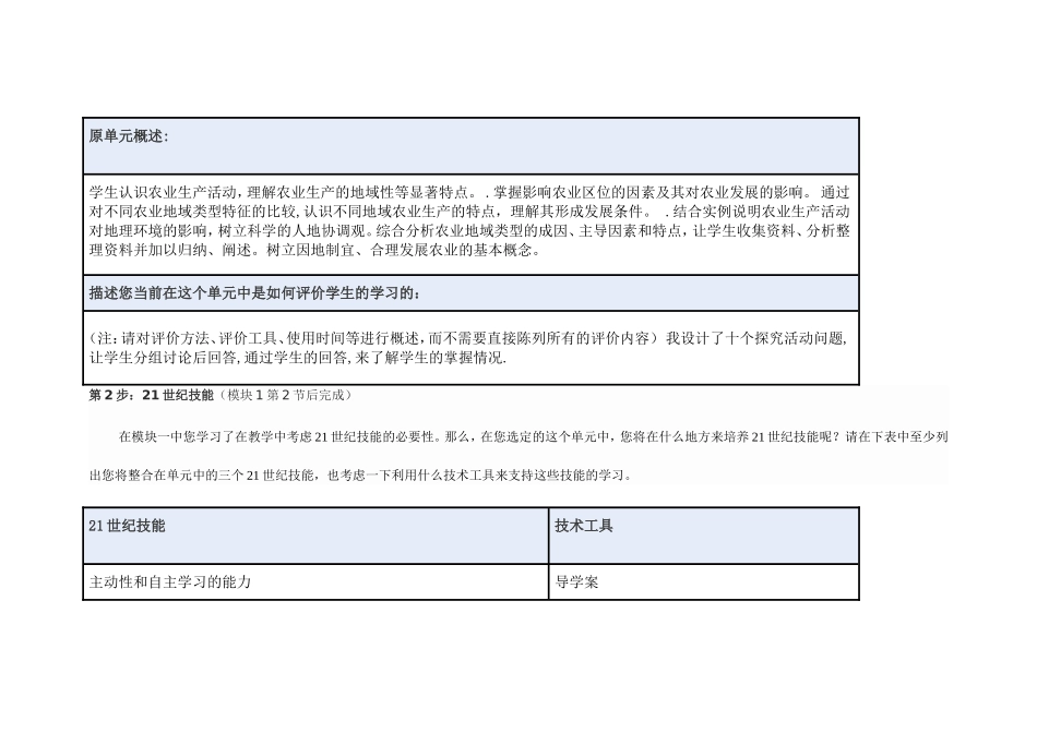 2013年远程培训intel未来教育项目地理模块三作业农业生产与地理环境_第2页