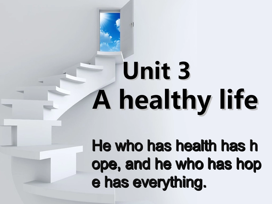 人教版新课标选修6Unit3Ahealthylife_第1页