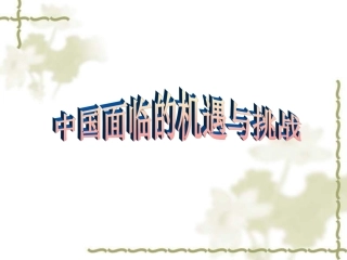 九年级政治中国面对的机遇与挑战正式版