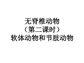 无脊椎动物(第二课时)软体动物和节肢动物----内江市东兴初级中学-孙仁乐
