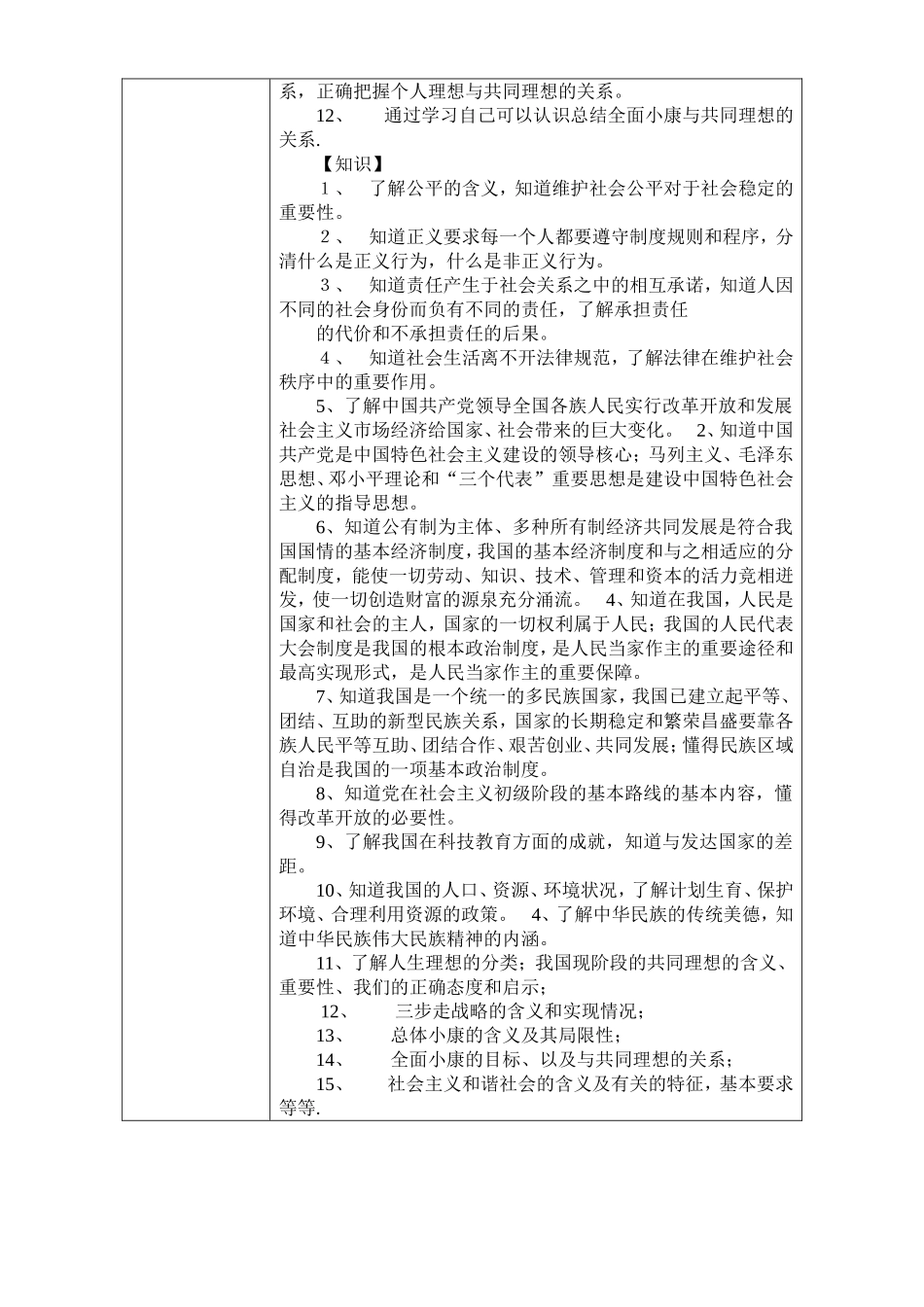 池河中学九年级思想品德教学计划_第3页