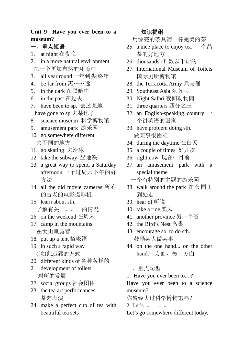 Unit-9--知识提纲_第1页