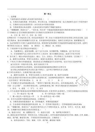 16年中考生物七年级上册试题汇编