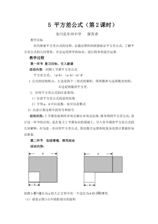 5平方差公式(二)