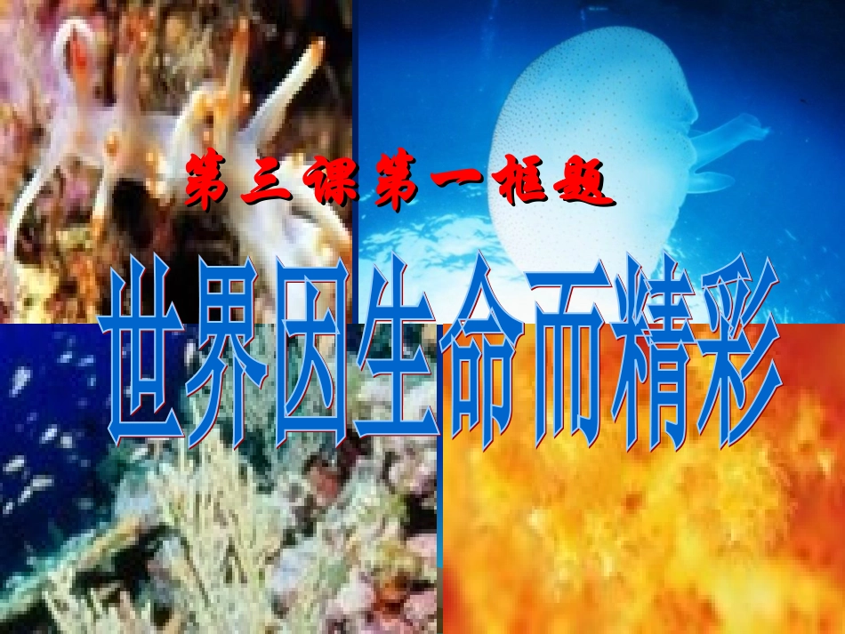 第三课第一框《世界因生命而精彩》._第1页