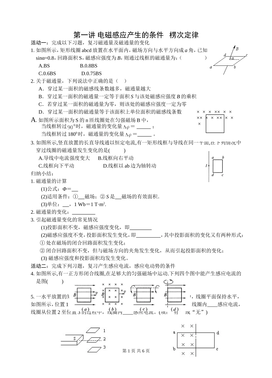 电磁感应产生的条件楞次定律_第1页