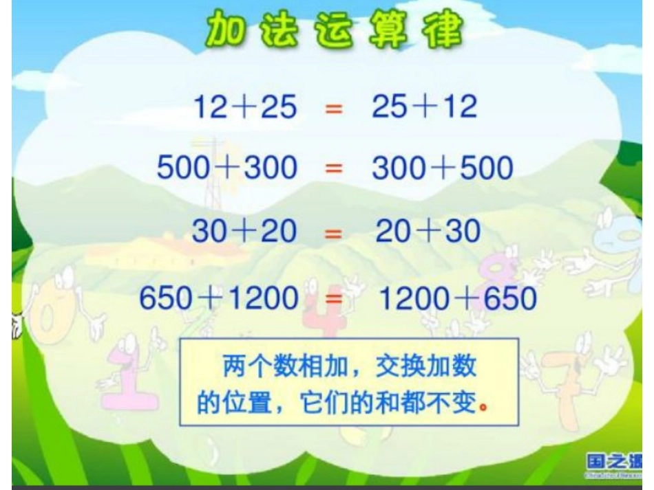 小学数学2011版本小学四年级加法运算律_第2页