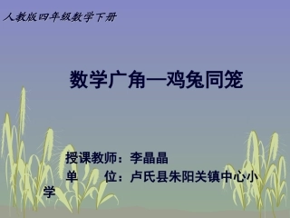 人教2011版小学数学四年级人教版四年级数学-鸡兔同笼