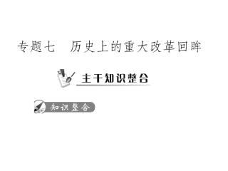 2011年《高考风向标》历史二轮复习课件：专题7-历史上的重大改革回眸