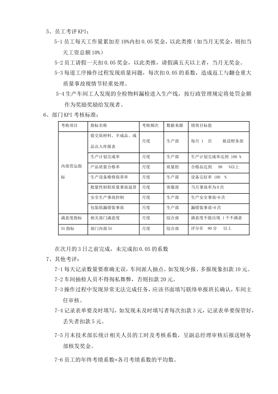 公司绩效奖金考评制度(修正稿)_第3页