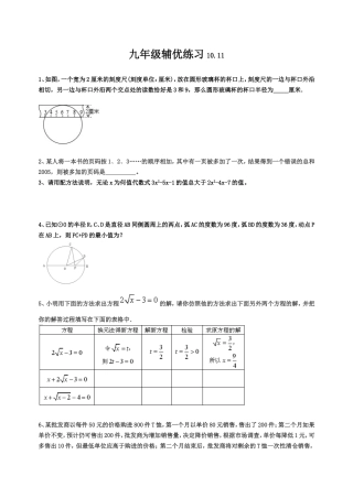 九年级辅优练习10