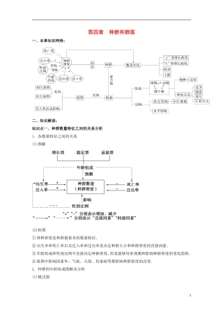 高中生物第四章种群和群落期末知识梳理新人教版必修3