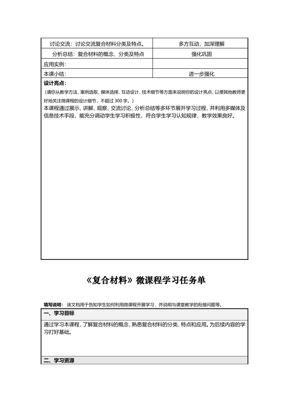 复合材料微课程设计方案_第2页