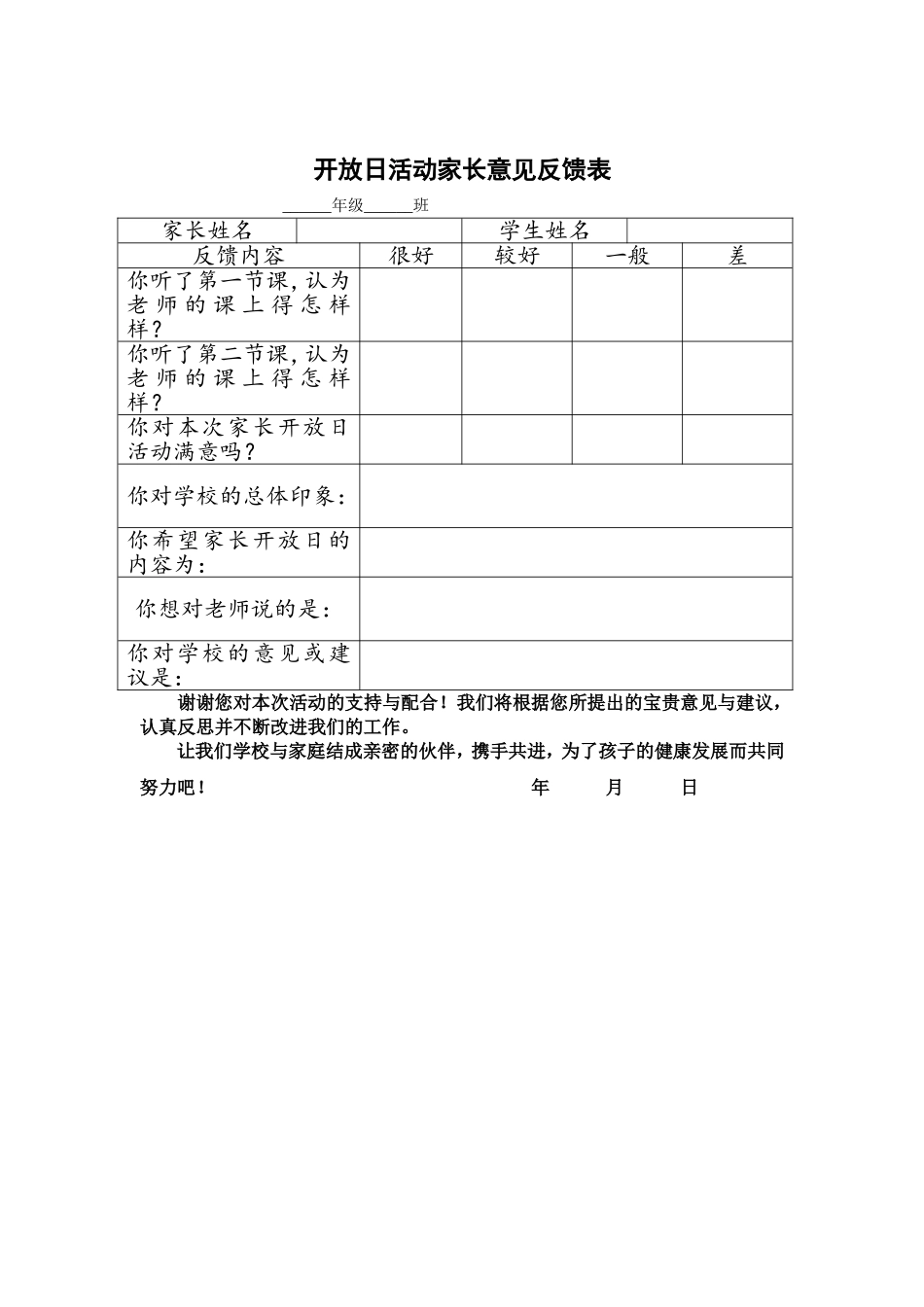 开放日反馈意见_第1页