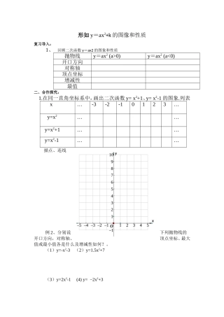 y=ax2+k-的图象和性质
