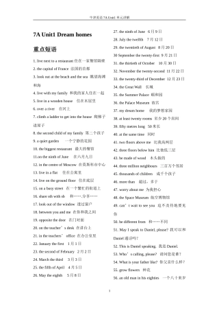 牛津英语7A-Unit1-Dream-homes