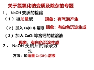 NaOH变质的检验、除杂及探究