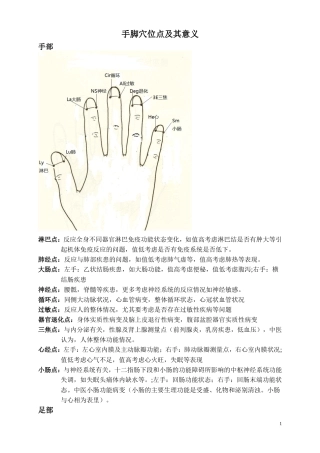 摩拉(MORA)手脚穴位点图示及其意义
