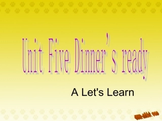 新版PEP小学四年级上册Unit-5-dinner's-ready-课件1