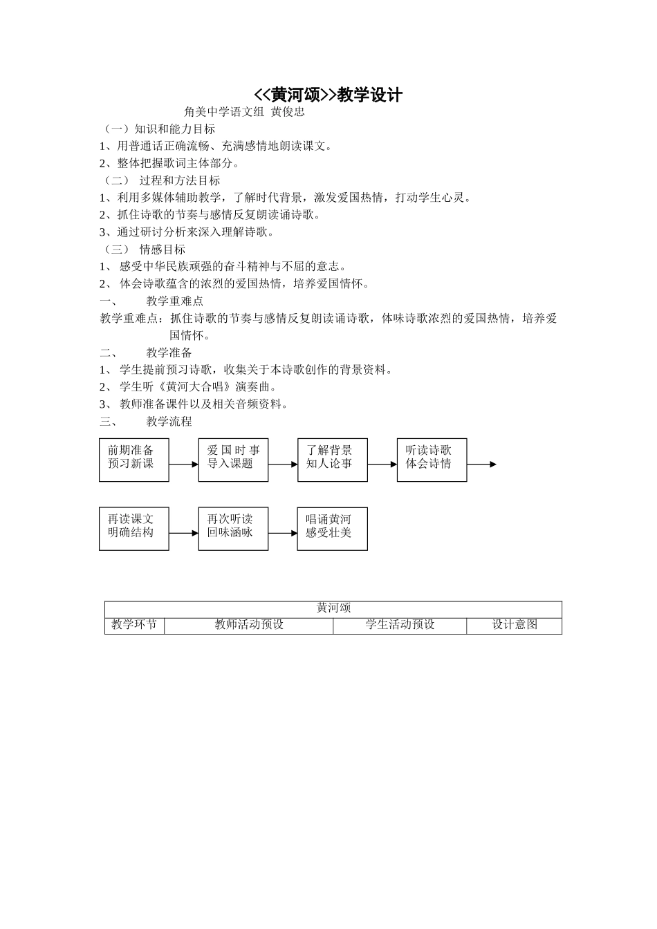 (部编)初中语文人教2011课标版七年级下册《黄河颂》教学设计-(6)_第1页