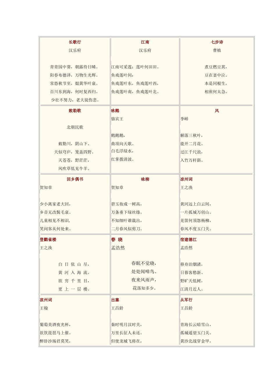 小学生必背古诗词_第1页