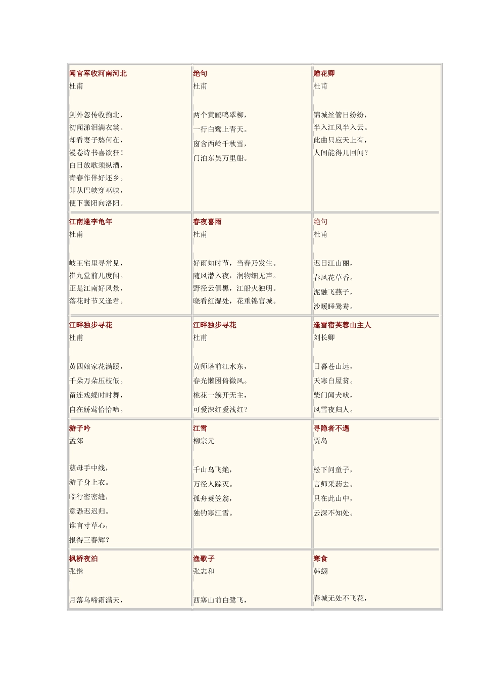 小学生必背古诗词_第3页