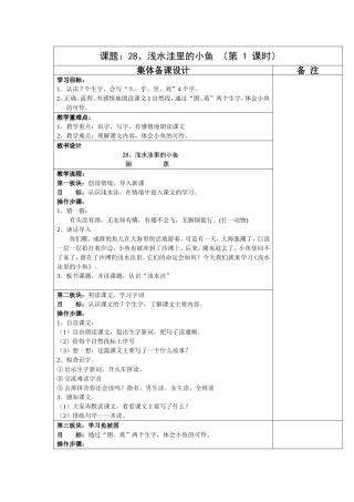 麻红蕾教研课浅水洼的小鱼